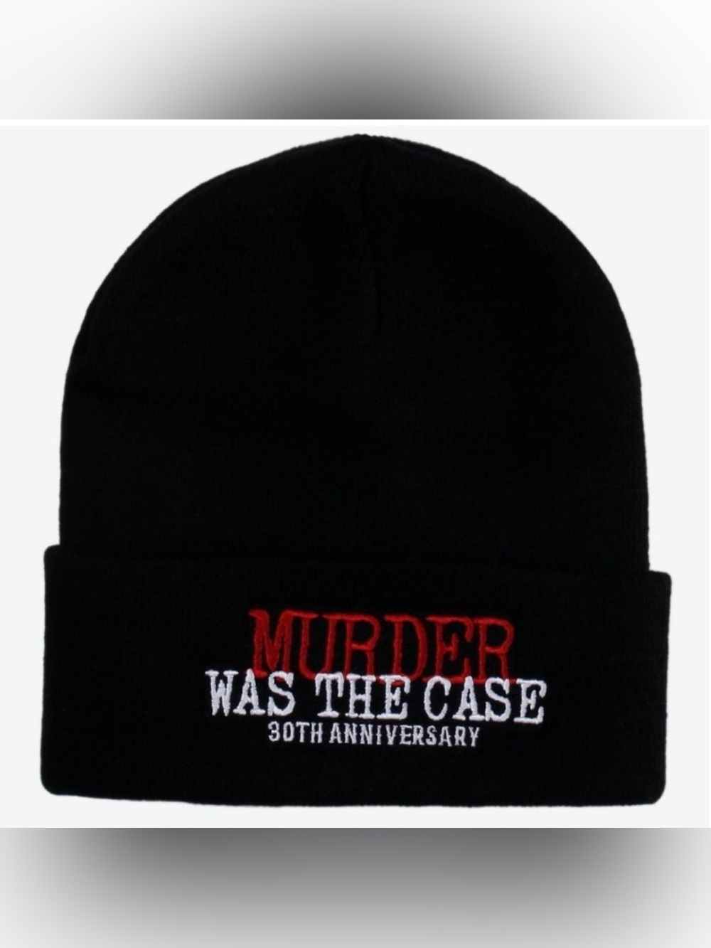Black Beanie with 'MURDER WAS THE CASE' Embroidery